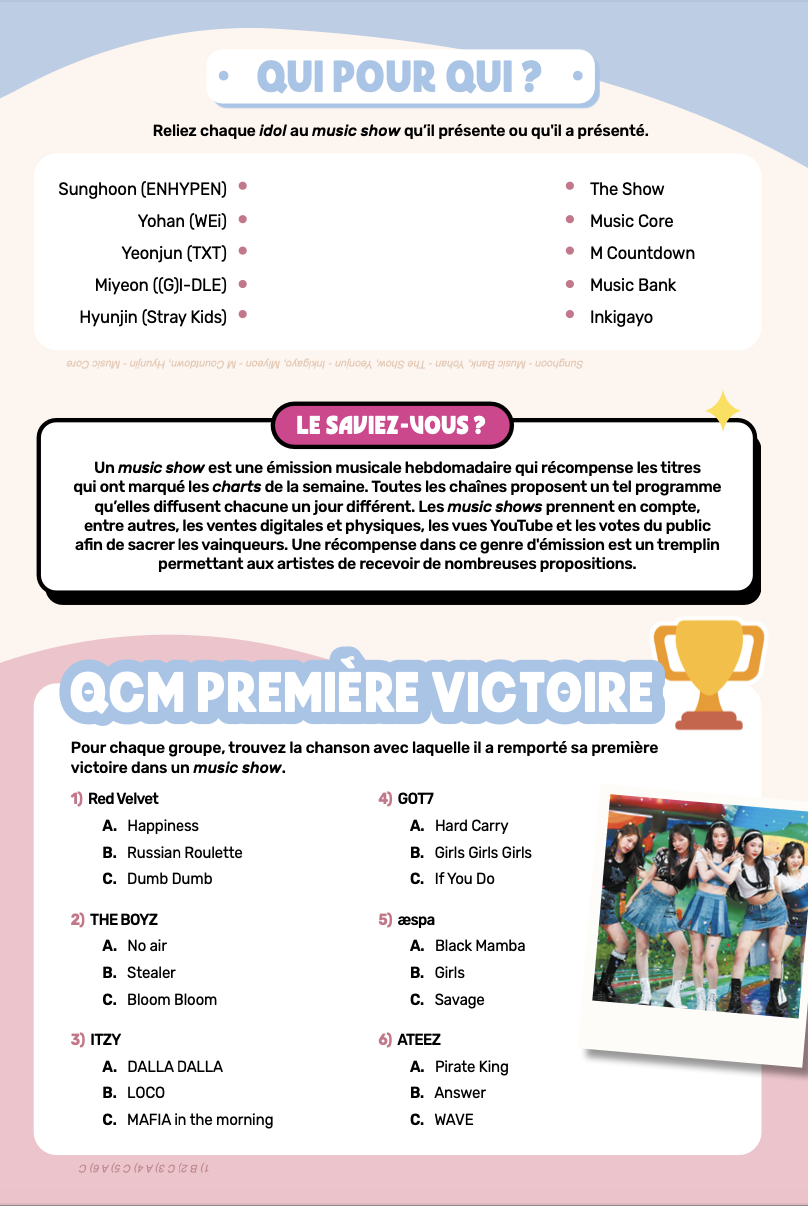 K-GAMES Les jeux 100% Korean Pop Culture